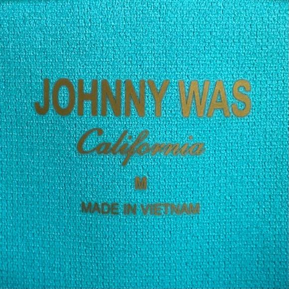 Johnny Was Swimsuit One Piece Zip Neoprene Blue Teal Tie Dye Floral Medium - Picture 11 of 13